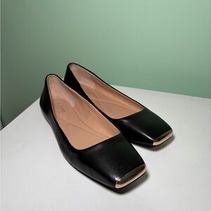 Alfani Black Flats with Gold Tips